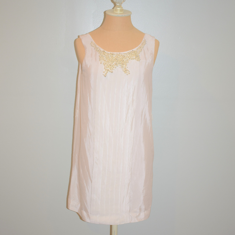 BCBGeneration Pleated Low Back White Dress
